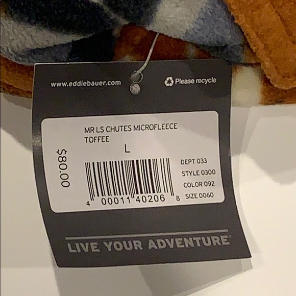 NWT Eddie Bauer Chutes Microfleece Shirt Toffee - Picture 5 of 6